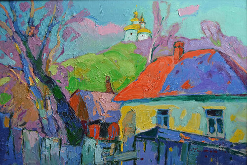 Memories of Putivl _  oil on canvas on cardboard par Alexander Shandor, Peinture en vente sur Singulart