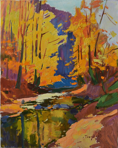 Forest Stream par Alexander Shandor, Peinture en vente sur Singulart