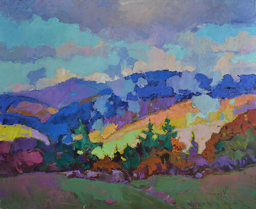 Morning fog _ oil on canvas di Alexander Shandor, Pittura in vendita su Singulart