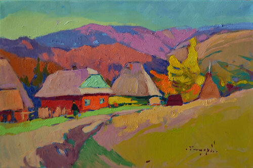 Autumn Walk par Alexander Shandor, Peinture en vente sur Singulart