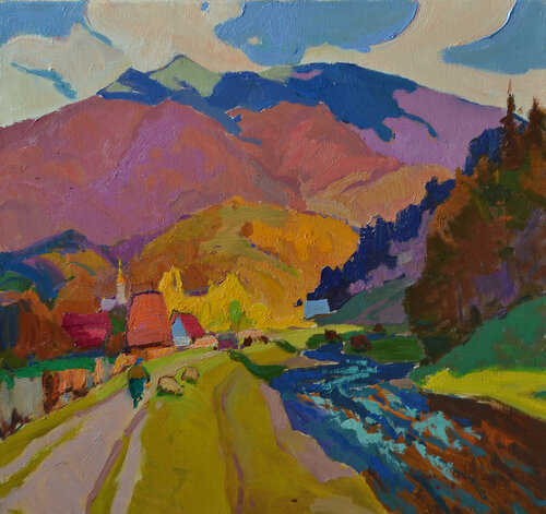 Verkhovyna life par Alexander Shandor, Peinture en vente sur Singulart