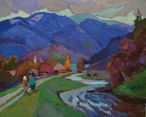 Village Edge van Alexander Shandor, Schilderij te koop op Singulart