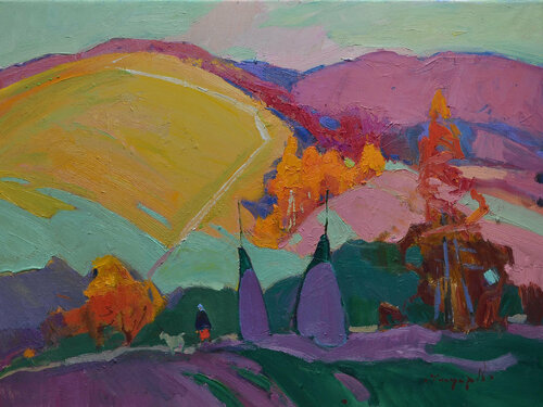On the meadow by Alexander Shandor, Painting for Sale on Singulart
