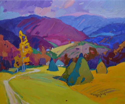 Svalyava distant view par Alexander Shandor, Peinture en vente sur Singulart