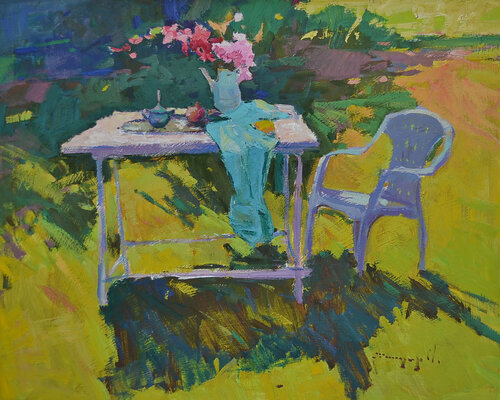 Cosiness _ Oil on Cardboard di Alexander Shandor, Pittura in vendita su Singulart