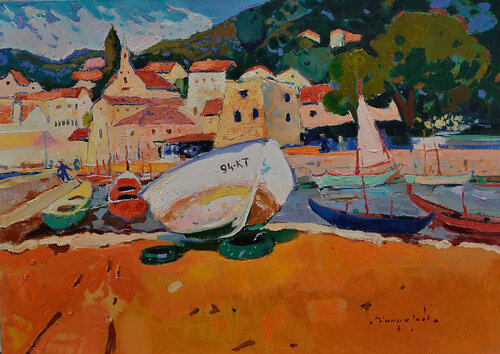 On the Coast of the Adriatic van Alexander Shandor, Schilderij te koop op Singulart