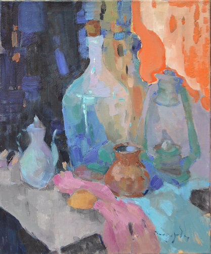 Bottle and Lamp von Alexander Shandor, Malerei kaufen auf Singulart