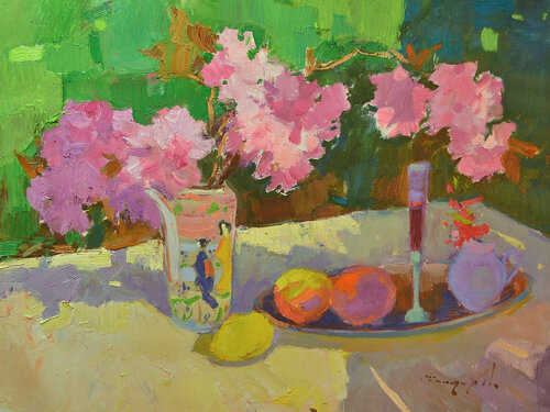 Delicate sakura flowers par Alexander Shandor, Peinture en vente sur Singulart