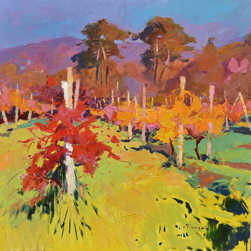 Vineyards Under the Mountain de Alexander Shandor, Pintura a la venta en Singulart