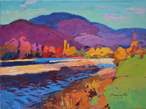 The Bank of the River Tisza par Alexander Shandor, Peinture en vente sur Singulart