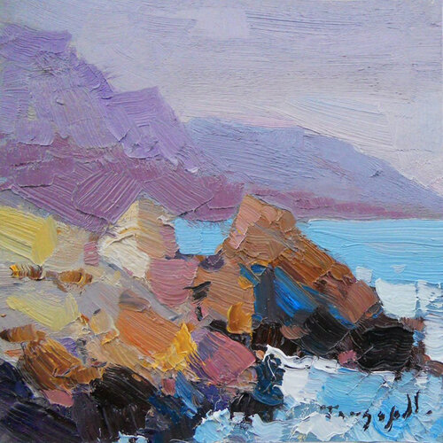 Stones in the Sea _ Oil on Cardboard Alexander Shandor