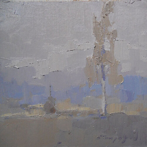 Bad weather _ Oil on Cardboard de Alexander Shandor, Pintura a la venta en Singulart