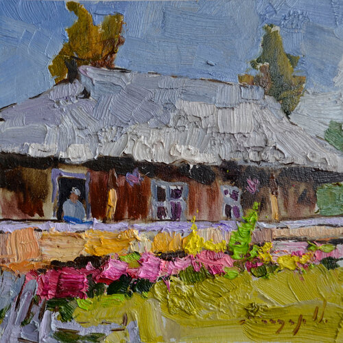 Old House _ Oil on Cardboard van Alexander Shandor, Schilderij te koop op Singulart