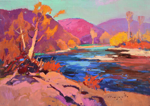 Pink Autumn van Alexander Shandor, Schilderij te koop op Singulart