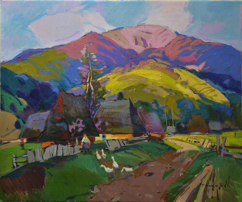 On the Outskirts of Kolochava by Alexander Shandor, Painting for Sale on Singulart