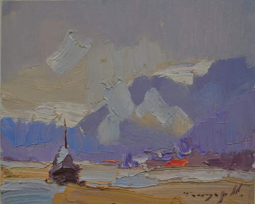 Early morning in the Carpathians van Alexander Shandor, Schilderij te koop op Singulart