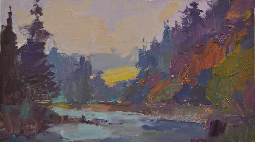 Road Near th River di Alexander Shandor, Pittura in vendita su Singulart