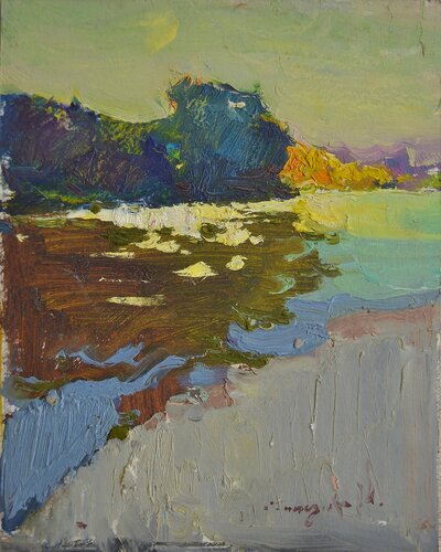 Evening on the River di Alexander Shandor, Pittura in vendita su Singulart