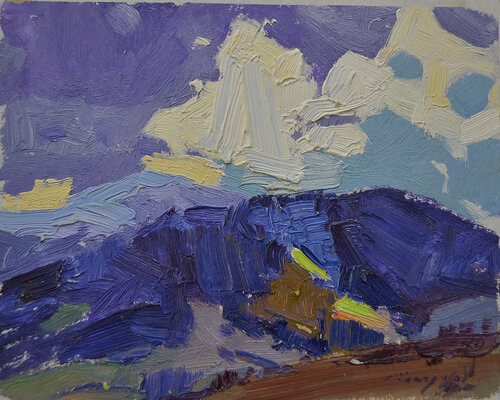 Carpathian Mountain Pass par Alexander Shandor, Peinture en vente sur Singulart