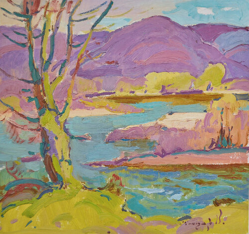River in spring di Alexander Shandor, Pittura in vendita su Singulart