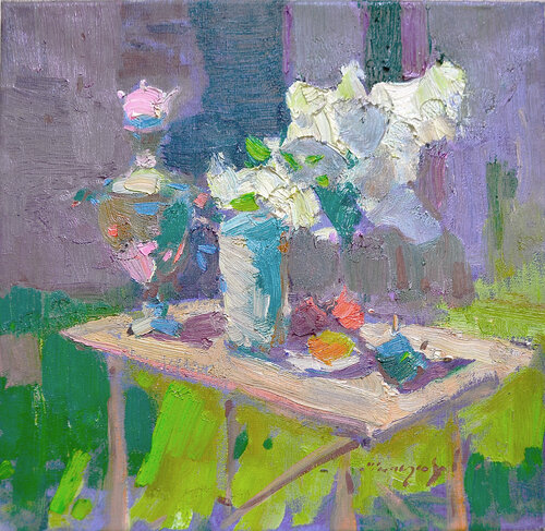 Lilac on the Table van Alexander Shandor, Schilderij te koop op Singulart