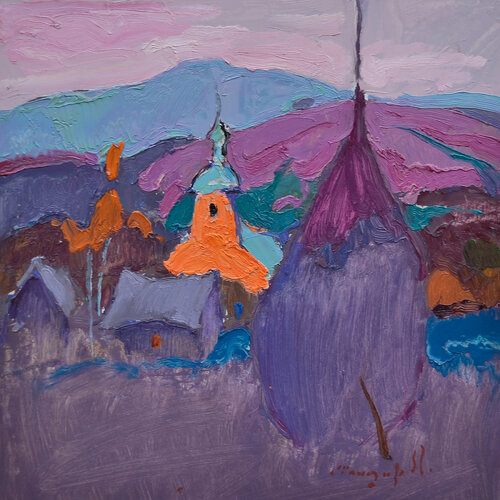 With the Church di Alexander Shandor, Pittura in vendita su Singulart