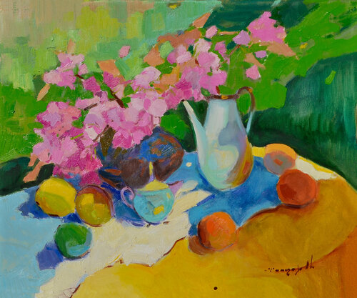 Sakura and Tea par Alexander Shandor, Peinture en vente sur Singulart