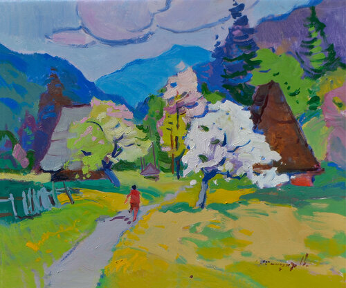 Bloom Above the House par Alexander Shandor, Peinture en vente sur Singulart