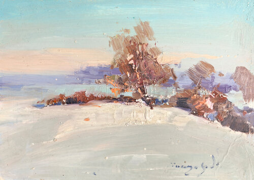 Winter in the Field di Alexander Shandor, Pittura in vendita su Singulart