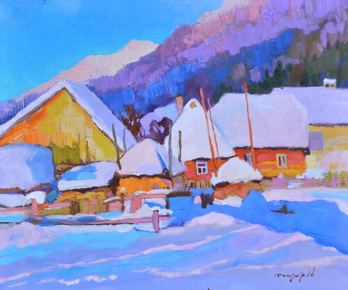A Cozy Winter Nook de Alexander Shandor, Pintura a la venta en Singulart
