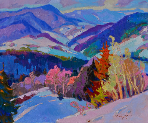 Winter Mizhhirya di Alexander Shandor, Pittura in vendita su Singulart