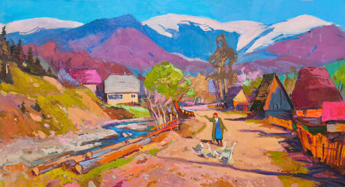 Shepherdess par Alexander Shandor, Peinture en vente sur Singulart