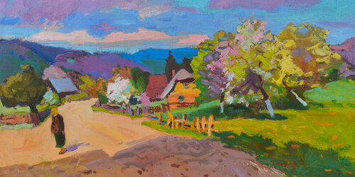 Home Among Flowers by Alexander Shandor, Painting for Sale on Singulart