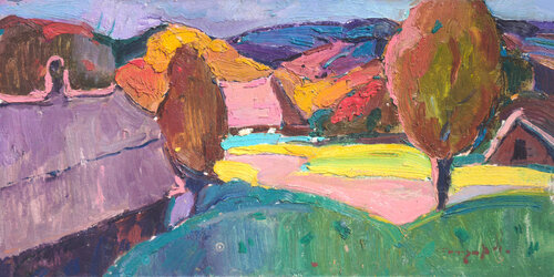 In the Yard by Alexander Shandor, Painting for Sale on Singulart