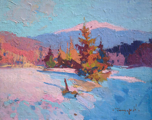 It's Snowing Again van Alexander Shandor, Schilderij te koop op Singulart