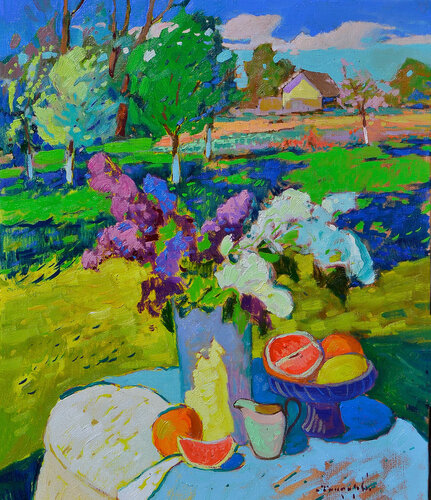 Spring in a Cluster van Alexander Shandor, Schilderij te koop op Singulart