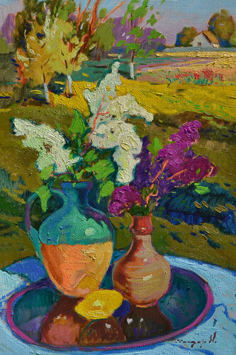 Lilac in Ceramics de Alexander Shandor, Pintura a la venta en Singulart