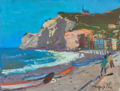 Normandy Etretat Etude 1 par Alexander Shandor, Peinture en vente sur Singulart