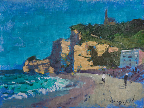 Normandy Etretat Etude 5 par Alexander Shandor, Peinture en vente sur Singulart