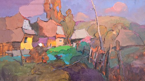 abandoned houses _ oil on canvas Alexander Shandor