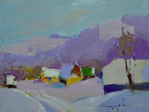 Winter mood _ oil on cardboard Alexander Shandor