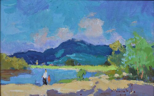 On a hot day _ oil on cardboard Alexander Shandor