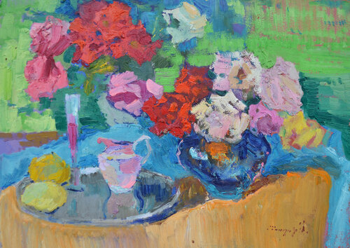 Unique beauty _ oil on cardboard par Alexander Shandor, Peinture en vente sur Singulart