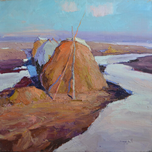 Lonely on the field par Alexander Shandor, Peinture en vente sur Singulart