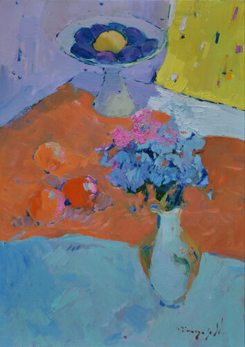 Plums _ oil on cardboard par Alexander Shandor, Peinture en vente sur Singulart