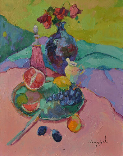 Still life with grapefruit par Alexander Shandor, Peinture en vente sur Singulart