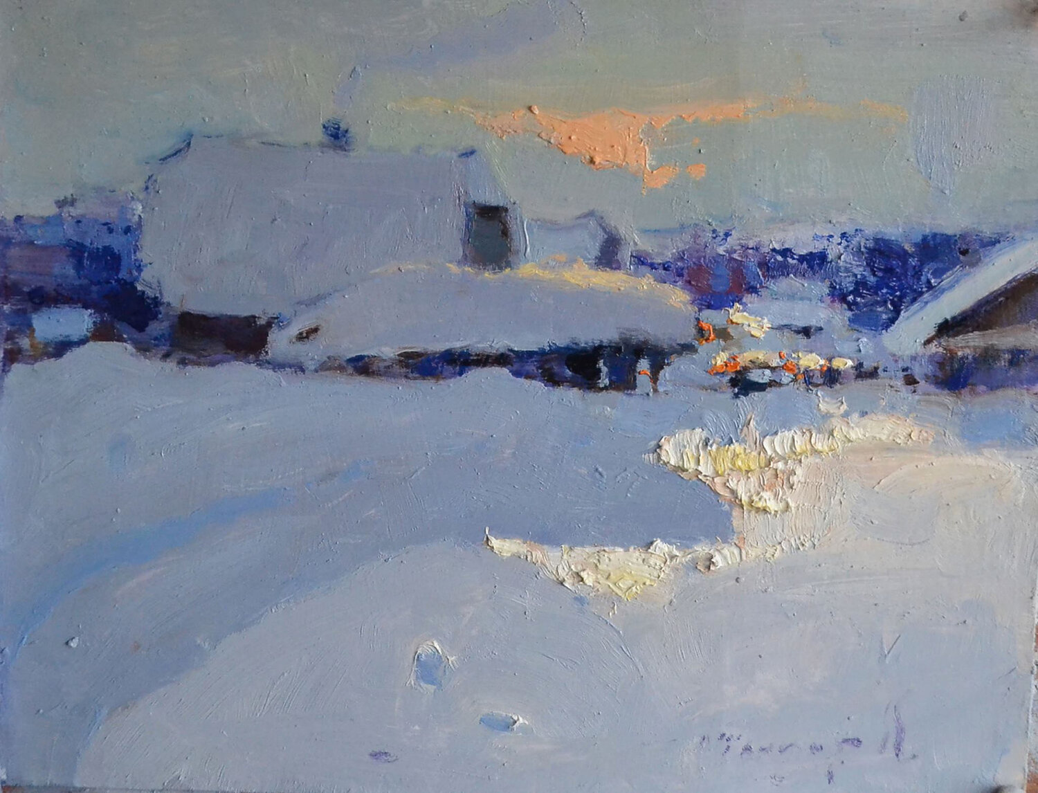 Winter etude _ Oil on Cardboard Alexander Shandor