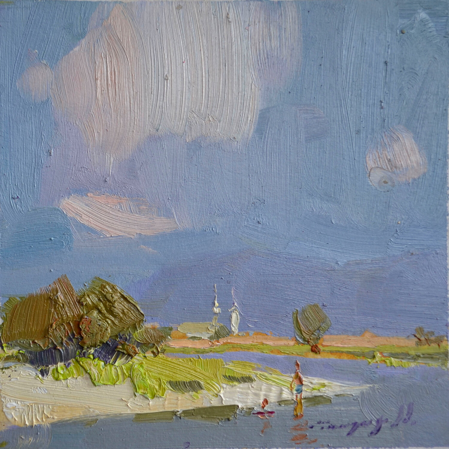 Favorite places _ Oil on Cardboard Alexander Shandor Originalgemälde zu verkaufen