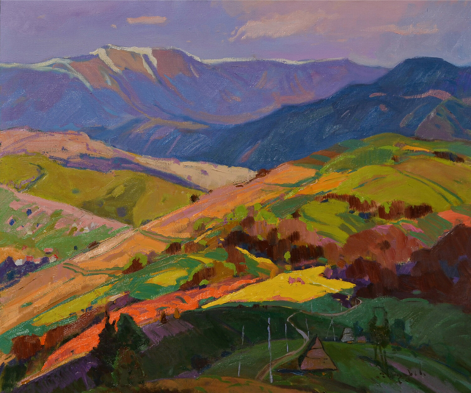 The colorful Mizhhirshchyna Alexander Shandor Originalgemälde zu verkaufen
