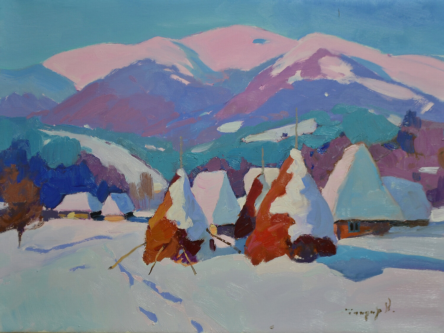 Snow Covered Haystacks Alexander Shandor